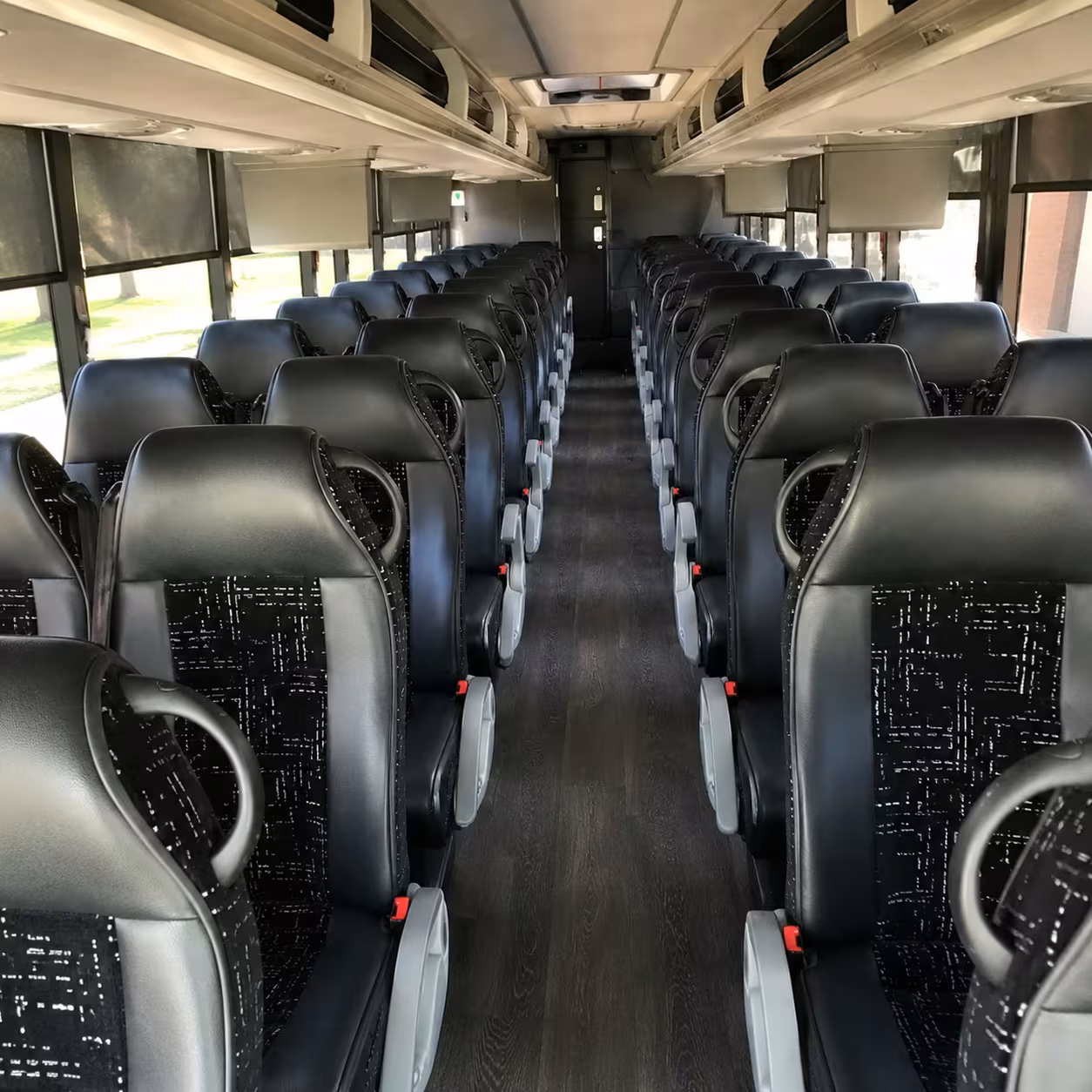 56 passenger charter bus inside