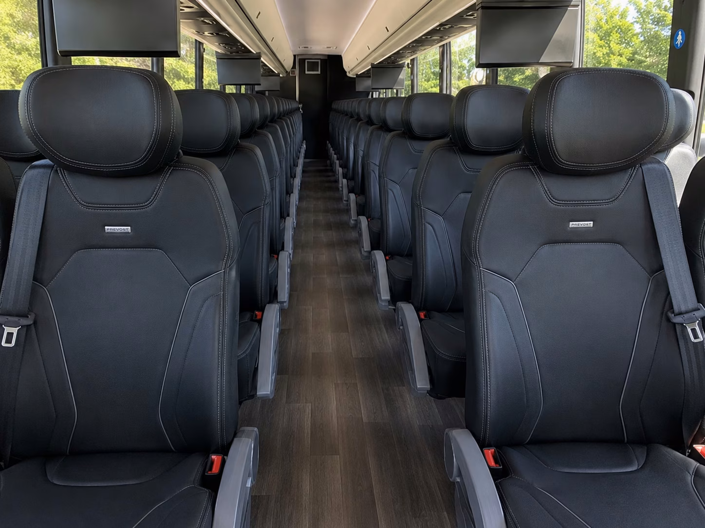 56 passenger charter bus interior